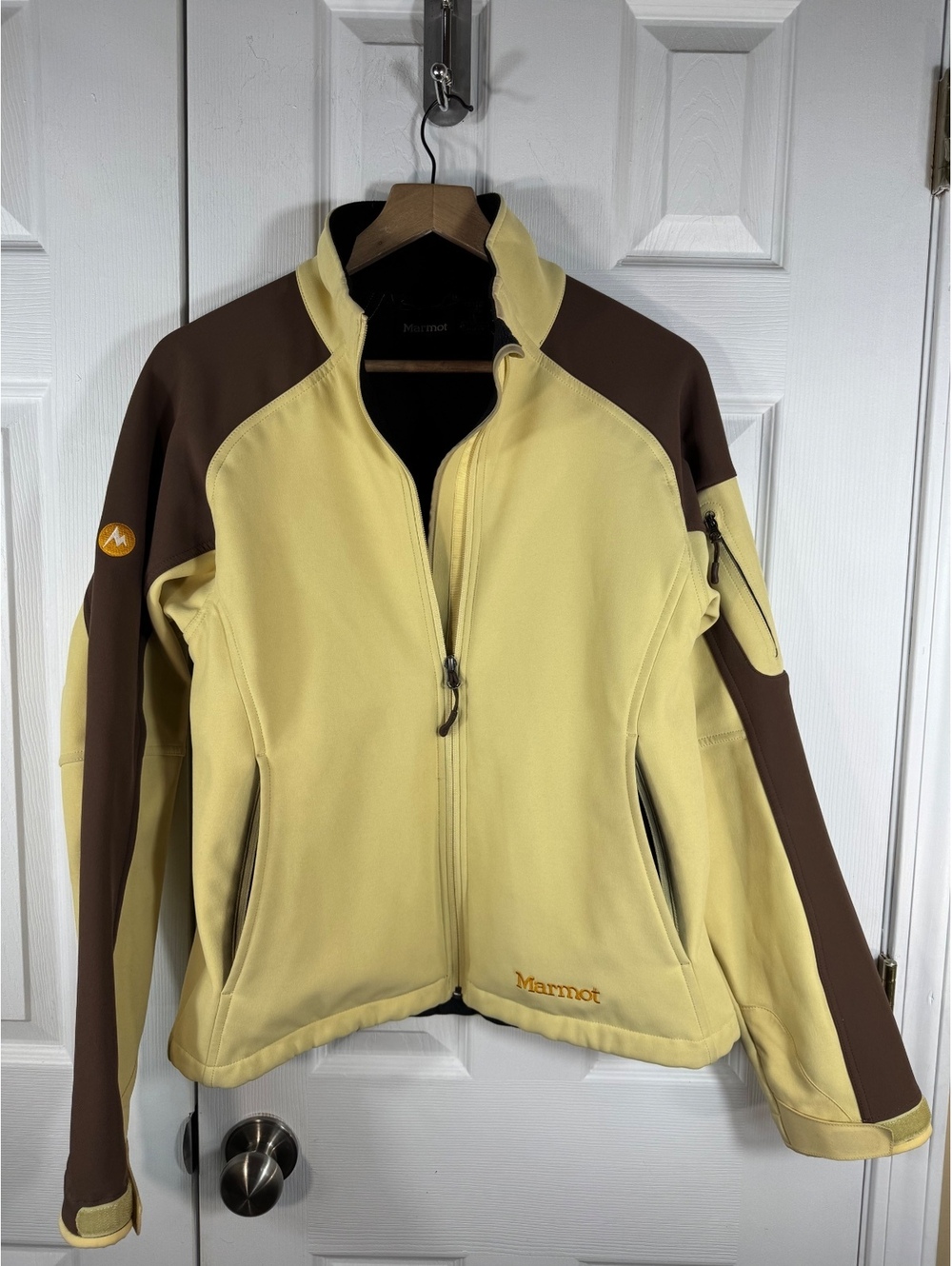 Marmot Women's Jacket Size Large Yellow Brown Full Zip